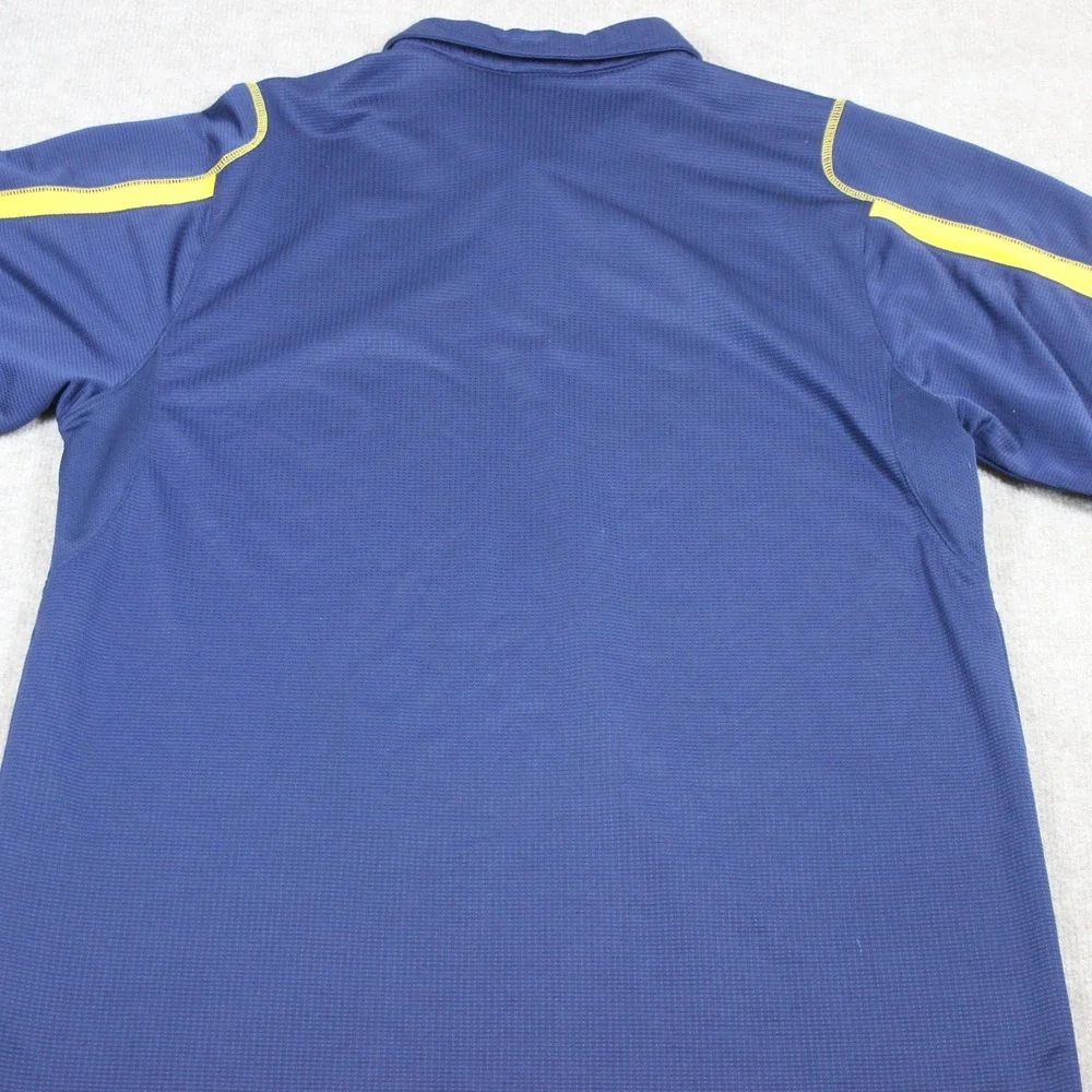 Nike Team WVU West Virginia Mountaineers Polo Shirt Mens Large Navy Blue Gold